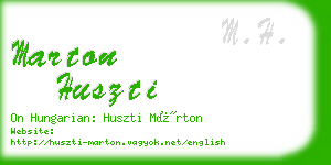 marton huszti business card